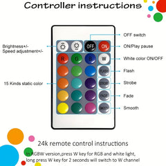 DC5V RGB LED Strip Light 1/2/3/4/5/10M USB 24key Bluetooth Remote Control Flexible Lamp Tape For TV Background Home Decor