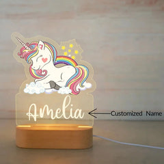 Personlig USB NightLight Anpassat namn Akryllampa Djurdesign Baby Barn Sovrum Heminredning Födelsedag Jubileumspresent