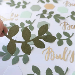 Oh Baby Confetti Jungle Safari Baby födelsedag papperslappar Babyshower Pojke eller flicka Eucalyptus blad Konfetti Dop & dop