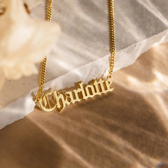 Customized Old English Name Necklace