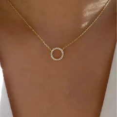 Elegant Crystal Circle Necklace