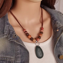 Handmade Wood Beaded Necklace