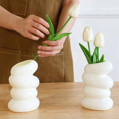 Nordic Spiral White Vase