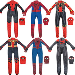 Spiderman kostym för barn Zentai Suit Spider Man Into The Spider Verse Miles Morales Superhjälte Cosplay Bodysuit Vuxen Jumpsuits