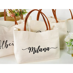 Personalized Bride Bridesmaid Tote Bag