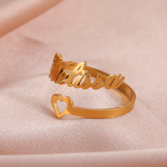Custom Double Name Finger Ring