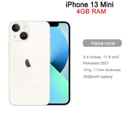 Original Apple iPhone 13 Mini 128/256GB ROM 5,4" Äkta OLED A15 Bionic IOS Face ID NFC olåst 5G mobiltelefon