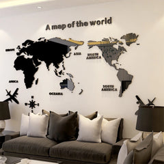 3D Acrylic World Map Stickers