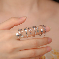 Custom Double Name Finger Ring