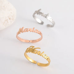 Custom Double Name Finger Ring