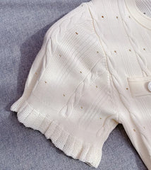 Vit stickad Bodycon klänning