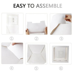 Transparent bokstavsballonglåda Babyduschdekorationer Grattis på födelsedagen Bröllopsdekor 1-årsfest Ballonglåda