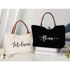 Personalized Bride Bridesmaid Tote Bag