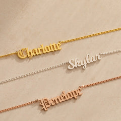 Customized Old English Name Necklace