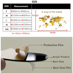 3D Acrylic World Map Stickers
