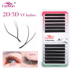 Fadvan YY Shape Lashes 2D/3D 0,05/0,07 Faux Mink C/D/L 8-15mm Naturlig mjuk brasiliansk ögonfrans Premade Volume Fan Fransförlängning