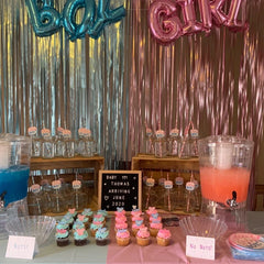 Genus Reveal Dekoration Fransgardin Blå Rosa Pojke Flicka Folieballong Gender Reveal Partytillbehör Baby Shower Fotobakgrund