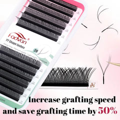 FADVAN YY Shape Lashes 2D 0,07 Faux Mink C/D/8-14mm Naturlig mjuk brasiliansk ögonfrans Premade Volym Fan Lashes Extension
