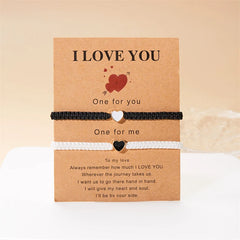 Romantic Heart Beaded Couple Bracelet