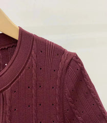 Vit stickad Bodycon klänning