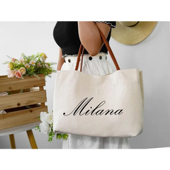 Personalized Bride Bridesmaid Tote Bag