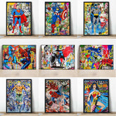 Abstract Street Art Superman Posters Graffiti Canvas Prints Comic Superhero Batman Wall Painting Decoration For Living Room