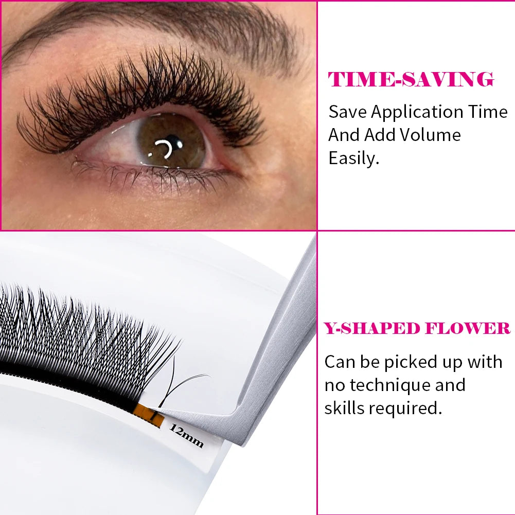 Fadvan YY Shape Lashes 2D/3D 0.05/0.07 Faux Mink C/D/L 8-15mm Natural Soft Brazilian Eyelash Premade Volume Fan Lashes Extension