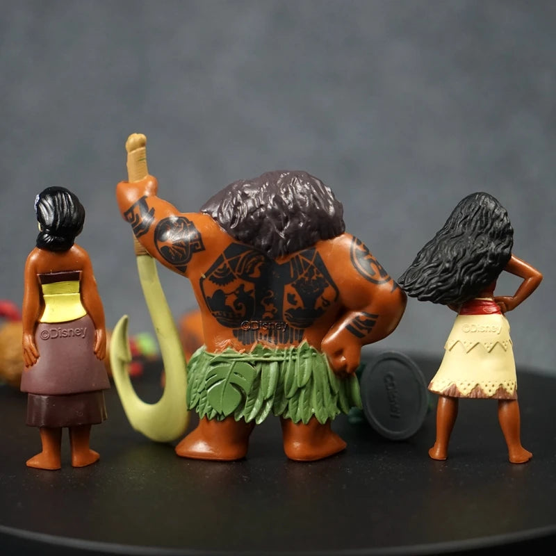 Anime Moana Maui Chief Tala Chick Action Figures Moana Princess Model Toys Cute Cartoon Doll Desktop Decorations Children's Gift