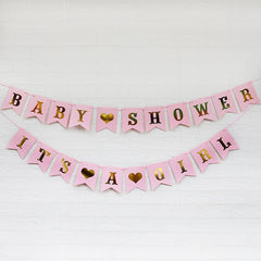 Boy Or Girl Banners Gender Reveal Party Banner Baby Shower Party Bunting Banner Pink Decoration Hanging Paper Party Supplies