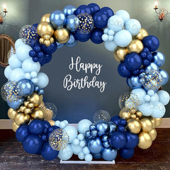 Blue Birthday Balloons Arch Kit Birthday Decorations Gold Confetti Navy Blue Baloon Boy Girl Baby Shower Wedding Baptism Decors