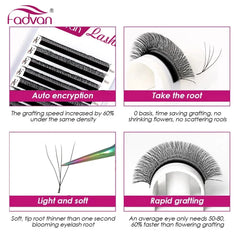 Fadvan 4D W In Shape Eyelash Extension Premade Volume Fans Soft Style Mink Easy To Embellish Natural False Eyelashes