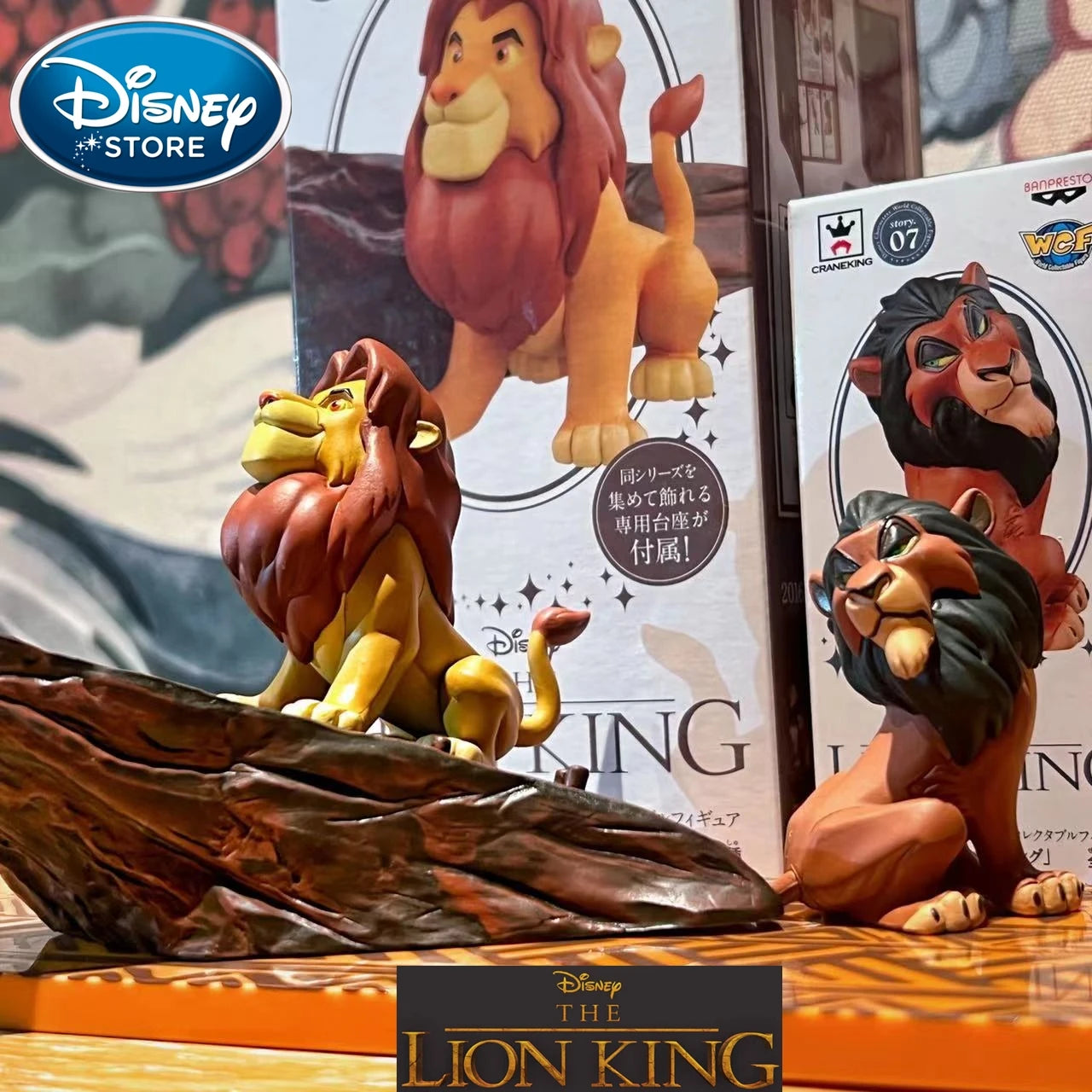 Disney WCF Original The Lion King Classic Kawaii Anime Simba Scar Mufasa Figure Statue Model Collection Decoration Toy Gifts