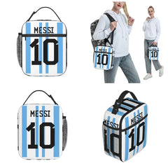 Messis 10 Football Soccer Merch Isolerad Lunchväska För Skolförvaring Matlådor Läckagesäkra termiska kylare Lunchlådor