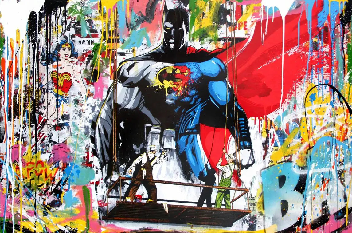 Abstract Street Art Superman Posters Graffiti Canvas Prints Comic Superhero Batman Wall Painting Decoration For Living Room