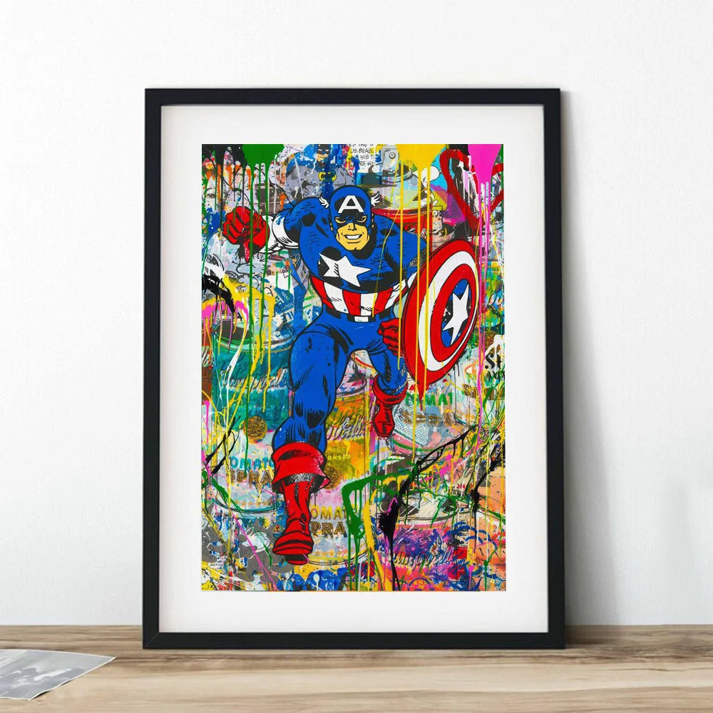 Abstract Street Art Superman Posters Graffiti Canvas Prints Comic Superhero Batman Wall Painting Decoration For Living Room