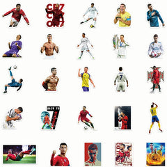 50PCS Football Star Cristiano Ronaldo Graffiti Stickers Skateboard Computer Guitar Phone Case Decoration Waterproof Sticker