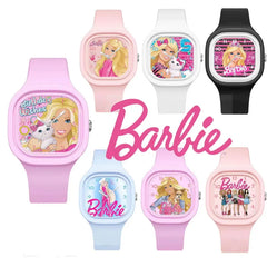 Barbie Kids Watch Girls Cartoon Silicone Strap Fashion Children's Quartz Watches Students Wrist Watch Clock Birthday Gifts