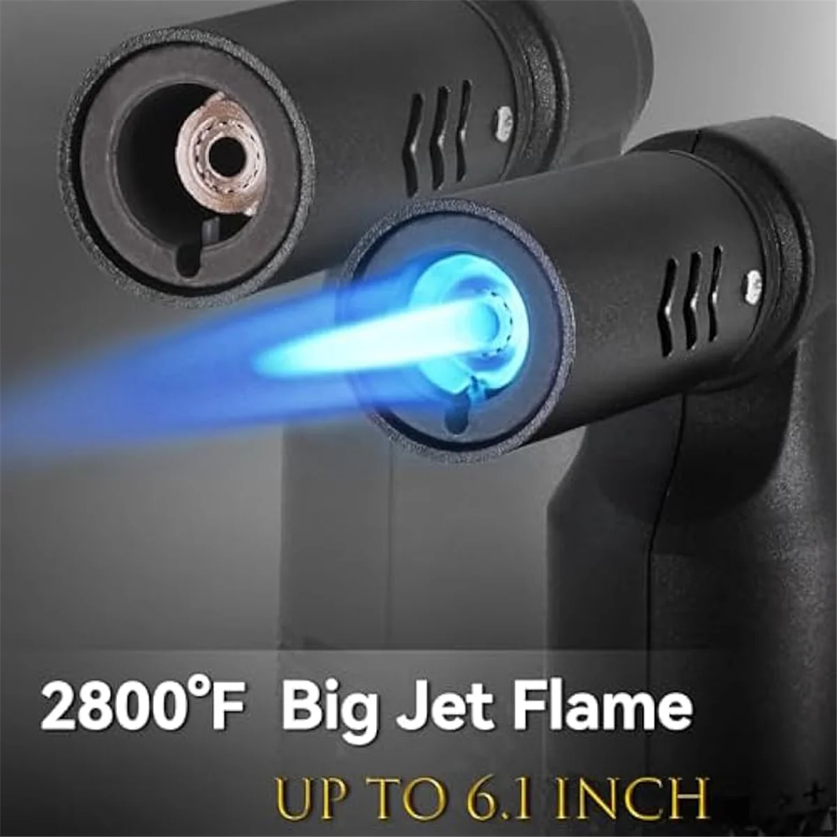 2Pcs Torch Lighter Jet Flame Portable Torch Adjustable Blow Torch for Camping Grill Baking Soldering