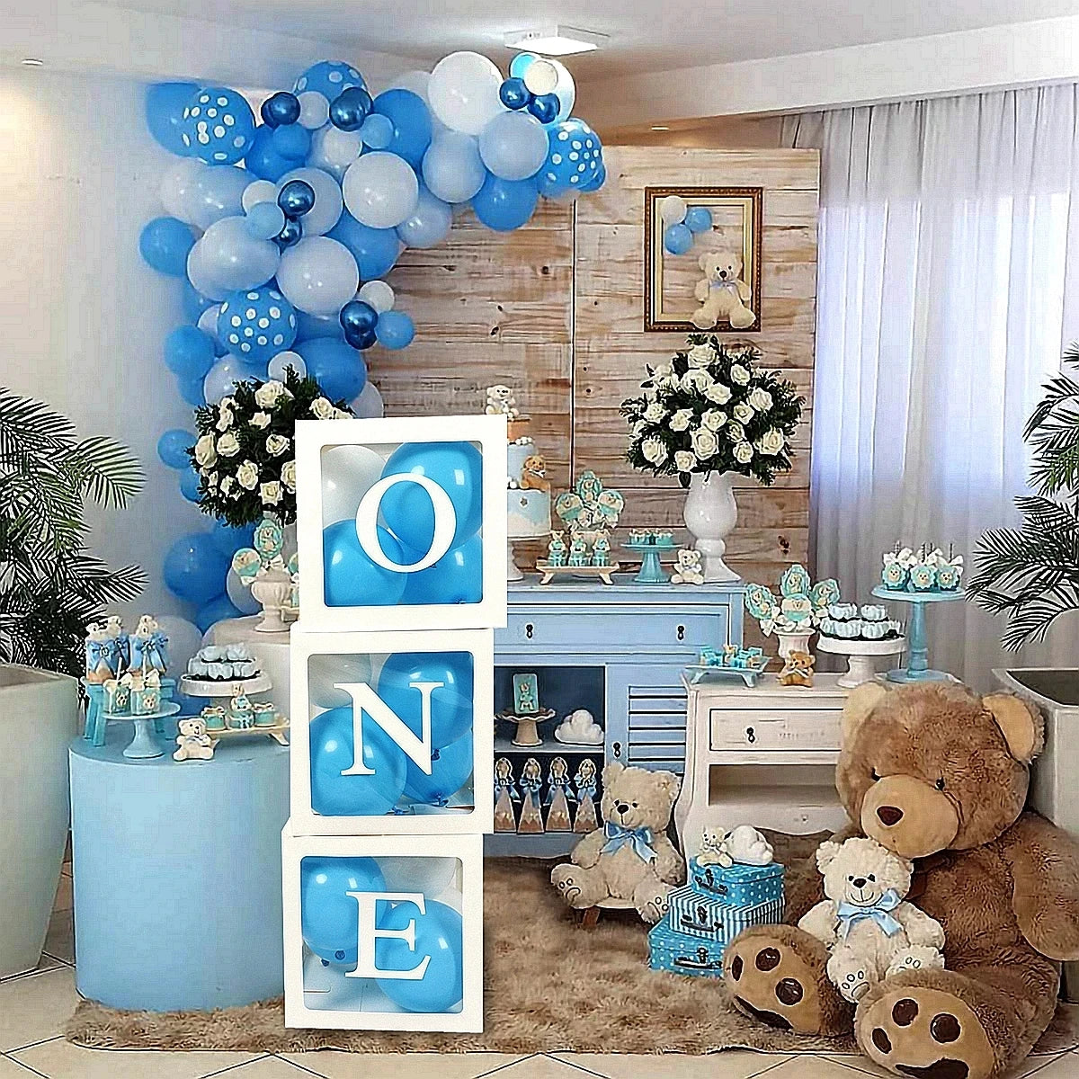 Baby Shower Decoration Transparent Name Balloon Box Frist 1st Birthday Boy Girl Party Babyshower Gender Reveal Baptism Decor