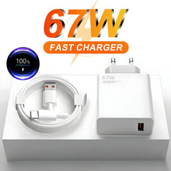 6A 67W Ultra Fast Charger Cable for Xiaomi 10T 11 Lite 12 Redmi Note 10 11T 12T 13 POCO X3 X4 F4 Quick Charging Type C USB Cable