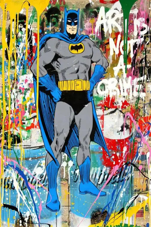 Abstract Street Art Superman Posters Graffiti Canvas Prints Comic Superhero Batman Wall Painting Decoration For Living Room