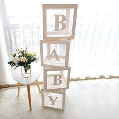 Baby Shower Decoration Transparent Name Balloon Box Frist 1st Birthday Boy Girl Party Babyshower Gender Reveal Baptism Decor