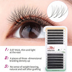Fadvan 4D W In Shape Eyelash Extension Premade Volume Fans Soft Style Mink Easy To Embellish Natural False Eyelashes