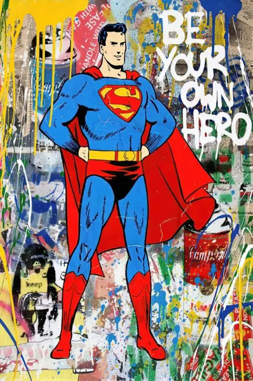 Abstract Street Art Superman Posters Graffiti Canvas Prints Comic Superhero Batman Wall Painting Decoration For Living Room