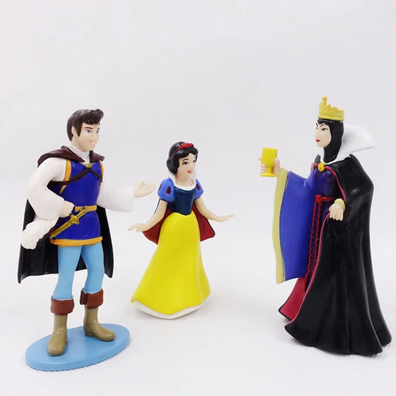 8pcs Disney Snow White and The Seven Dwarfs Figure Toy Witch Empress Prince Charming Dwarf Action Figures Model Doll Kids Gifts