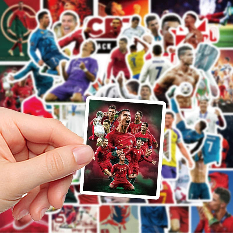 50PCS Football Star Cristiano Ronaldo Graffiti Stickers Skateboard Computer Guitar Phone Case Decoration Waterproof Sticker