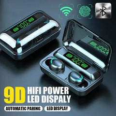 Nya F9 Bluetooth-hörlurar 9D Stereo Hög bas Sporthörlurar Handfree Touch Control Tws Trådlösa hörlurar Vattentäta Headset