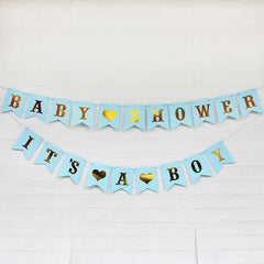 Boy Or Girl Banners Gender Reveal Party Banner Baby Shower Party Bunting Banner Pink Decoration Hanging Paper Party Supplies